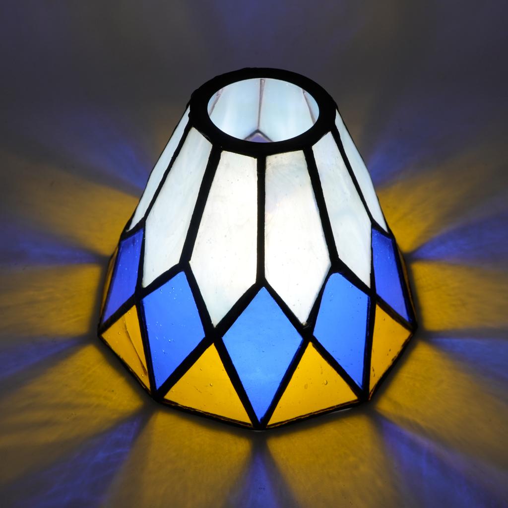 Modern Stained Glass Lampshade, Replacement Lamp Shades with Fan Light, Wall Lamp and Chandeliers