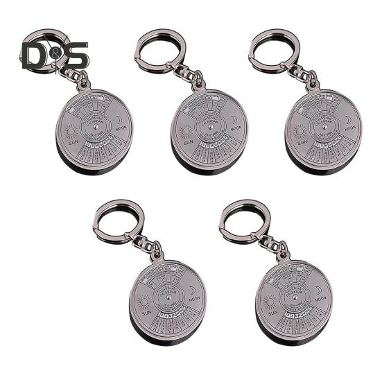 

2/3/5 шт. брелок с изображением солнца и луны, английский вечный календарь, брелок-подвеска в стиле ретро, многоцелевой аксессуар 5pcs