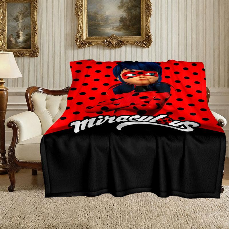 1 pezzo Coperta Morbida Stampata per la Casa, Coperta Coccinella per Letto e Divano, Regalo Speciale per la Famiglia