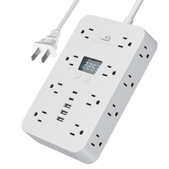 Powerful High Current Socket with Charger Multi-Slot Design 16 AC 3 USB 2 Type-C Fast Charging Socket Charger Combo