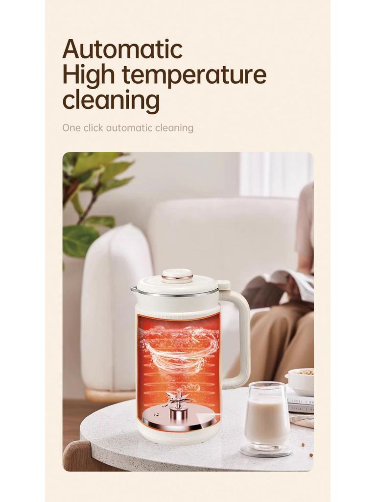 110V-220V Mini Soy Milk Maker - Automatic, Filter-Free, Wall-Breaking Machine for 3-4 People