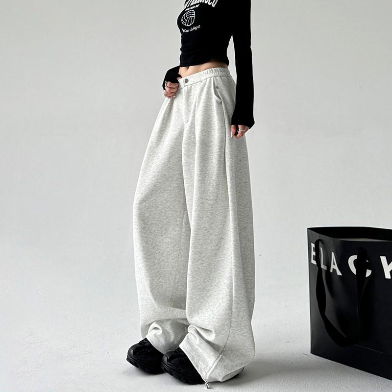 American High Street Damen Graue Weitbeinige Freizeithose 2025 - Frühling/Herbst Trend