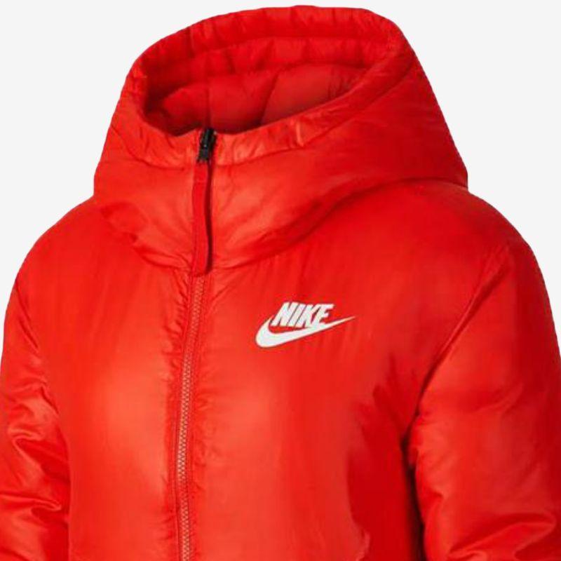 Nike Solid Color Logo Print Reversible Hooded Cotton Jacket Winter Women Jackets Orange CD9044-634