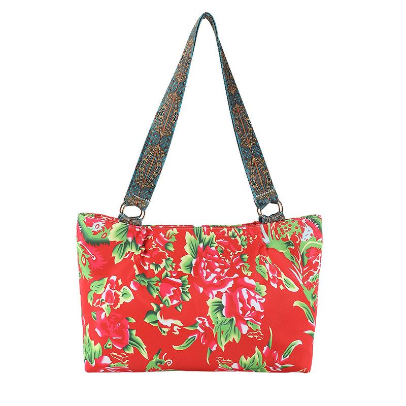 

Ретро-мода Северо-Восточный большой цветок женские сумки Guochao Новые повседневные универсальные сумки-мессенджеры Текстурированные сумки большой вместимости красный