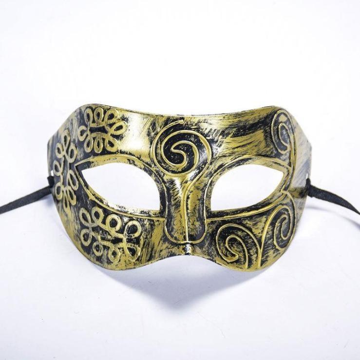2PCS Men Women Vintage Roman Gladiator Prom Party Facial Masquerade Mask