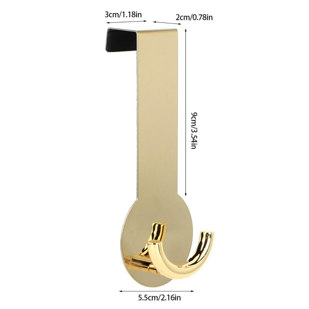 2pcs Gold/Black Door Hanger Fits 1.18in Thick Drawer Hook Heavy Duty Rack  For Clothes Bag Organizer