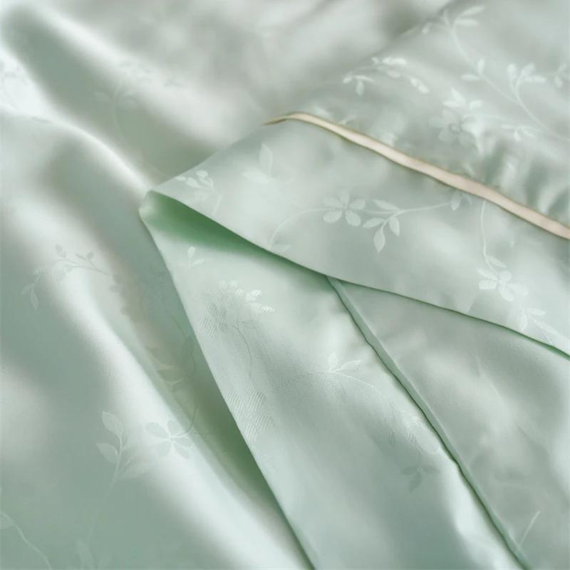 Ultra-luxury Jacquard Mulberry Silk Fill Cooling Blanket Set or 1 Pcs Natural Plant Fabric Summer Quilt Queen 100% Lyocell Duvet