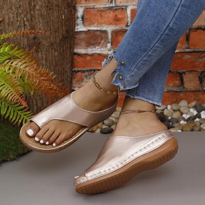 Women's Summer Outwear Sandals Slope Heel Over Toe Shoes Comfortable Slip-resistant Stylish Lightweight Breathable Casual Sandals