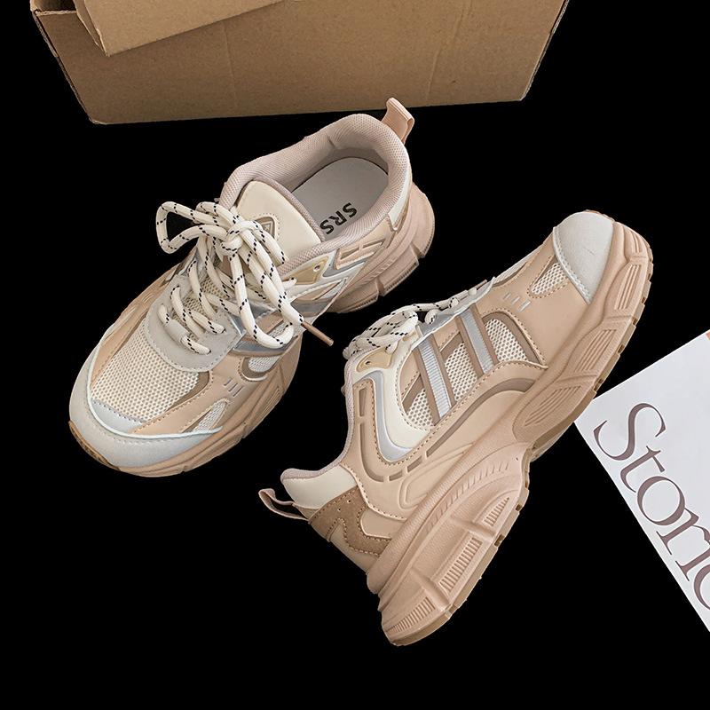Korean version of Internet celebrity retro heightening platform dad shoes women's 2025 new spring and autumn lightweight versatile casual sports shoes