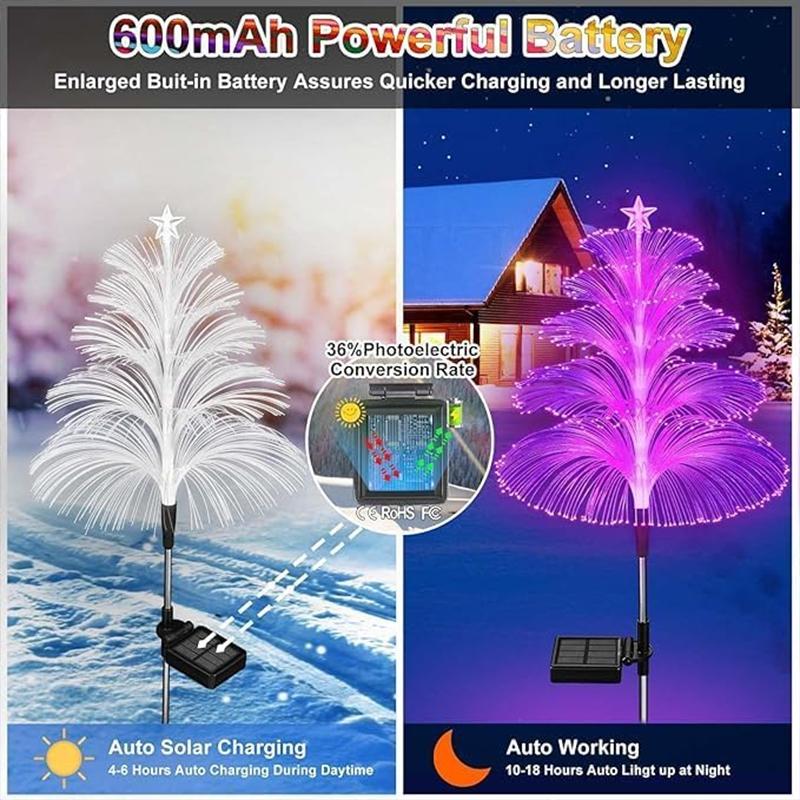 Solar Garden Light Outdoor Colorful Color-changing Jellyfish Lights Outdoor Landscape Lamp Garden Decorative Lamps Ground Plug
