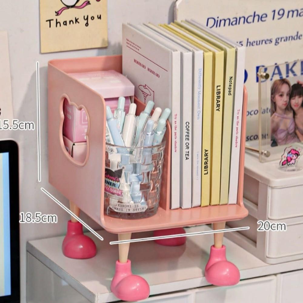 Divide Design Desktop Bookshelf hollow Bear Book Organizer Cartoon Storage Rack Home Organizer