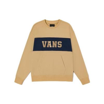 Vans Logo Print Color Block Pullover Casual American Sweatshirt Unisex Sweatshirt Terracotta VN0002HRYUU