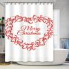 Tuniu Charming Christmas Shower Curtain Festive Holiday Bathroom Decor Cute Funny Xmas Pattern Waterproof Fabric Backdrop