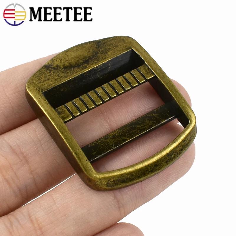 2/4/10Pcs Meetee 19/25/32/38mm Metal Adjustable Buckle Bag Straps Tri-Glide Clasp Webbing Connect Slider Buckles DIY Accessories