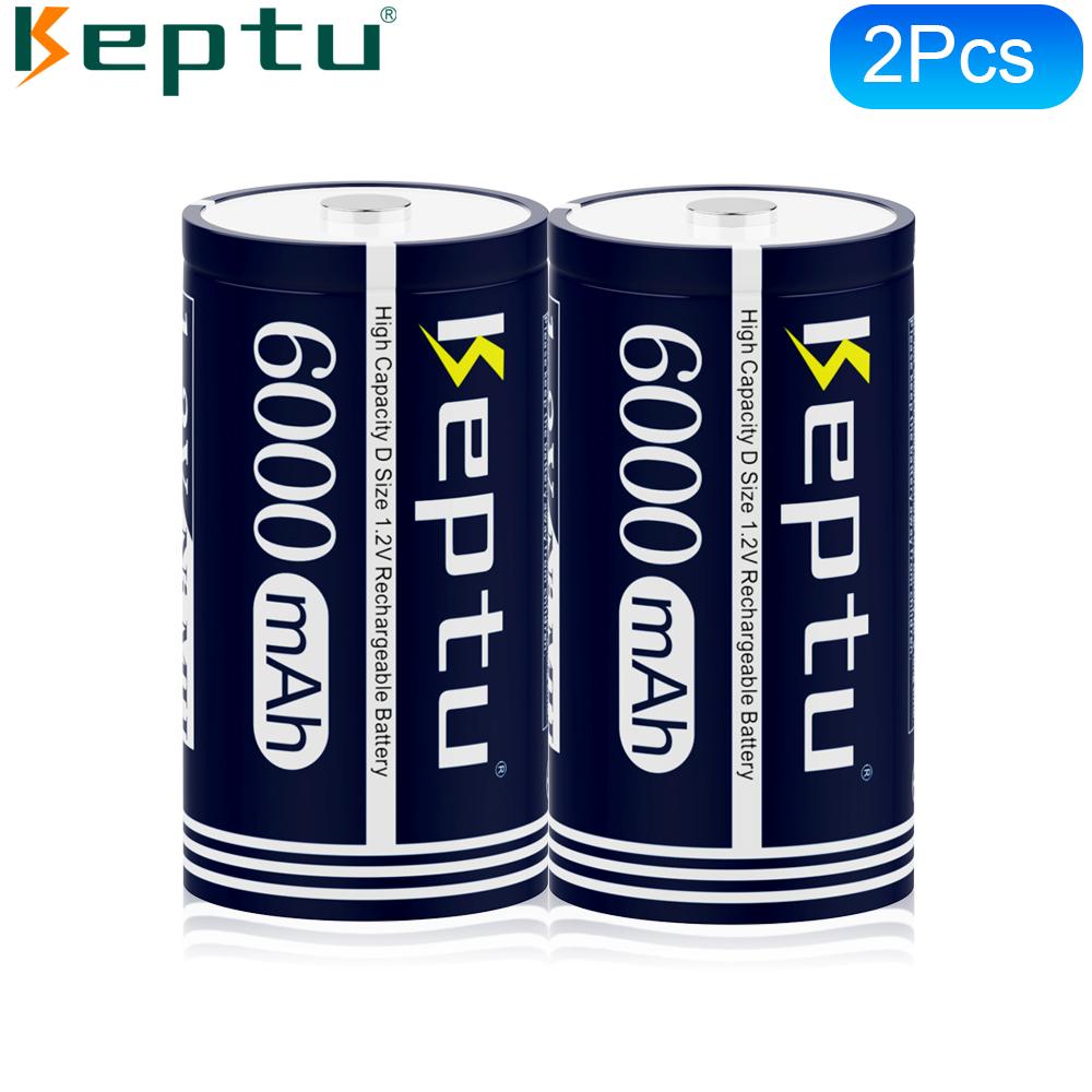 KEPTU 6000mAh 1.2V D Size Rechargeable Batteries – Long-Lasting Power for Flashlight and Radio