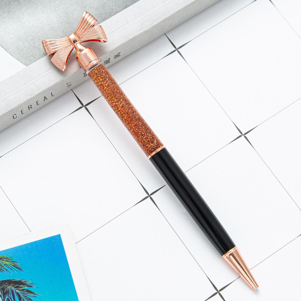 1 szt. Kawaii szkolne artykuły biurowe artykuły papiernicze uroczy łuk metalowy luksusowy wirujący ślub słodki długopis