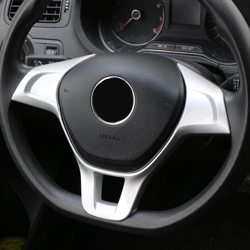 ABS Car Inner Steering Wheel Sequins Cover Trim for Volkswagen VW Golf 7 Mk6 Tiguan MK2 Polo T-Cross T-Roc Touran Jetta 2017-2019