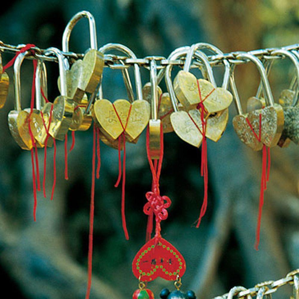 Brass 40MM Heart Shape Concentric Lock Love Lock Double Heart Padlock Valentines Engraved Lock