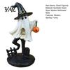 Hand Painted Resin Ghost Decor Halloween Figurine, Vintage Cute Holding Unique Gothic Room Accents Pumpkin Lantern Statue for Indoor Home Table