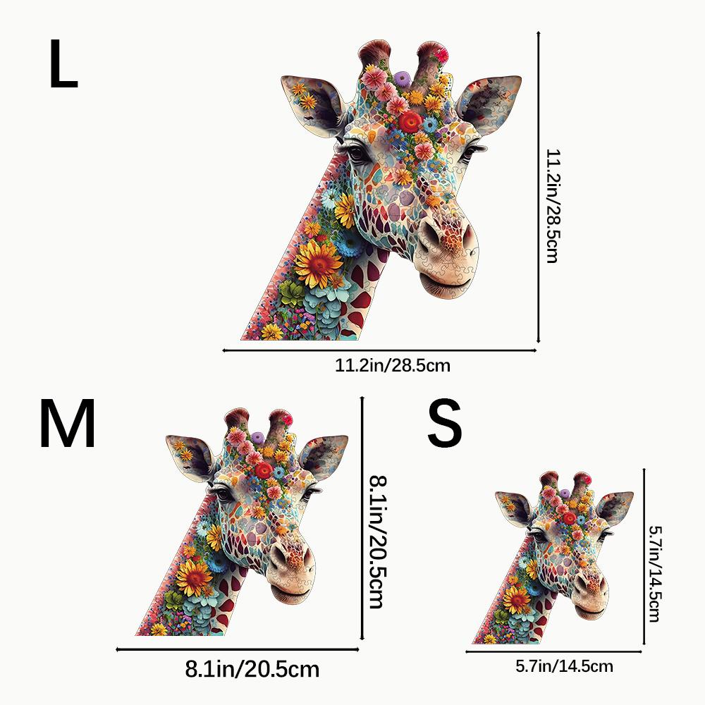 Flower Giraffe Wooden Puzzle, High-difficulty Magic Puzzle Intellectual Toy, Birthday Holiday Gift, Family Game Home Decor