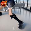 Fashion Autumn Winter Fleece-Lined Ladies Knee High Shaft Shoes Designer Luxury Hot Fashion 2025 Demi-season Goth 39 Women's Long Boots