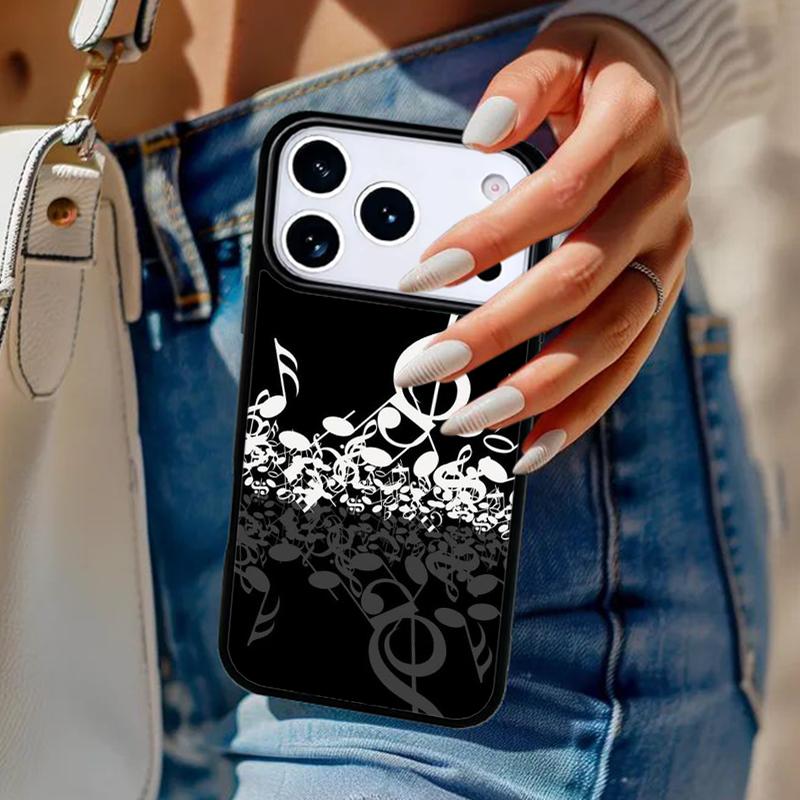 Music Note Musical Treble Clef Soft Phone Case For iPhone 17 Air 14 15 13 12 Max Cover For Apple 16e 11 Pro Max Plus Coque