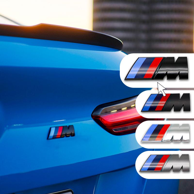 umbrx8 4 Sizes Gloss Matte Black Silver M Logo Emblem Badge For BMW E46 E90 F30 F10 G20 X3 X5 M3 M4 M5 Trunk Fender Sticker Car Decal