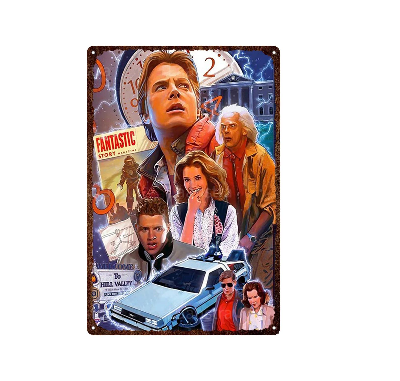 Retro Poster Film Zurück in die Zukunft Blechschild Malerei Metallplakette Vintage Bar Familie Wanddekor Einzigartige Dekoration Malerei 20x30cm（7.8x11.8inch）