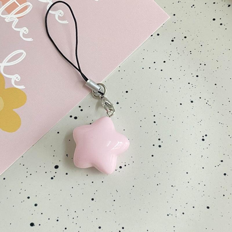 Handy-Anhängerkette mit Dopamin-Fettstern-Anhänger, Schlüsselanhängerband aus Kunststoff/Harz, Handy-Lanyard-Seil für Mädchen