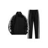 Unisex S-6X Three Stripe Casual Sportswear: Loose Jacket & Long Pants Two-Piece Set