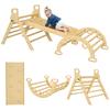 5-in-1 Triangle Kids Climbing Arch with Climbing Triangle, Reversible Climbing Ramp, Rocker