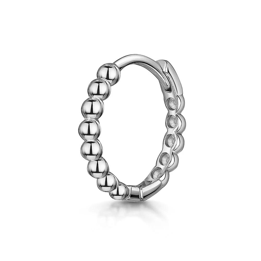 LENNIK 925 Silver Shiny Rhinestone Hoop Earrings For Women Single Cartilage Small Hoop Ear Bone Buckle Piercing Jewelry