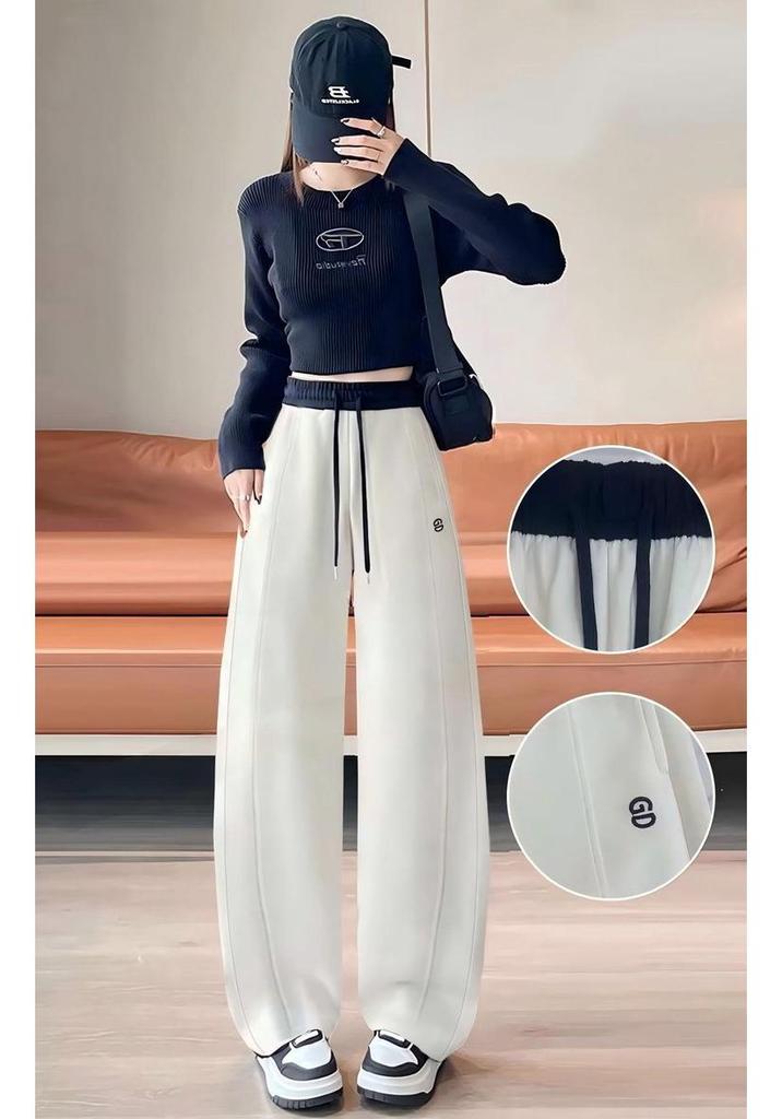 Versatile Red High-Waisted Casual Plus Size Pants for Middle-Aged and Elderly Women - Comfortable, Slimming, Sports-Ready Fit