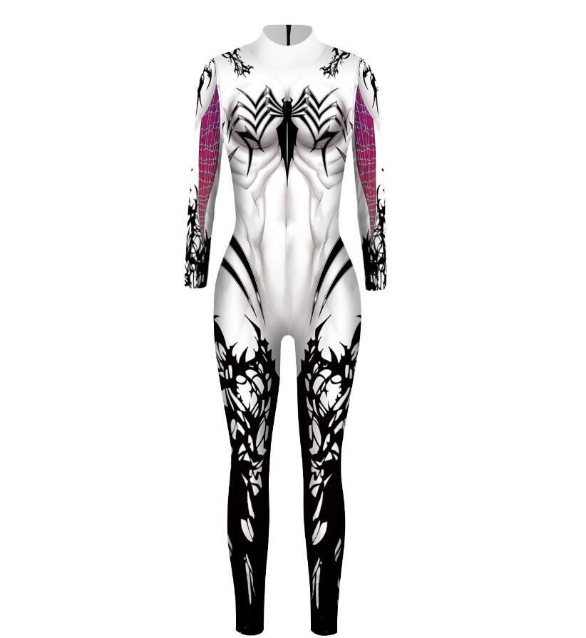 Halloween Spiderman Cosplay Jumpsuit Women's Slim Tights Bodysuit