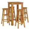 VidaXL Ensemble de Bar de Jardin 5 pcs, Table et Chaises avec Repose-Pieds, Ensemble de Meubles de Terrasse Extérieur, Bois 3154389
