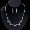 Funkelndes Strass- & Zirkon-Braut-Halsketten- und Ohrring-Set - Elegante Hochzeitsaccessoires