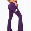 Loose Trade With Pockets Invisible Stretch High Waist Workwear Gym Outdoor Yoga Trousers Micro Flare