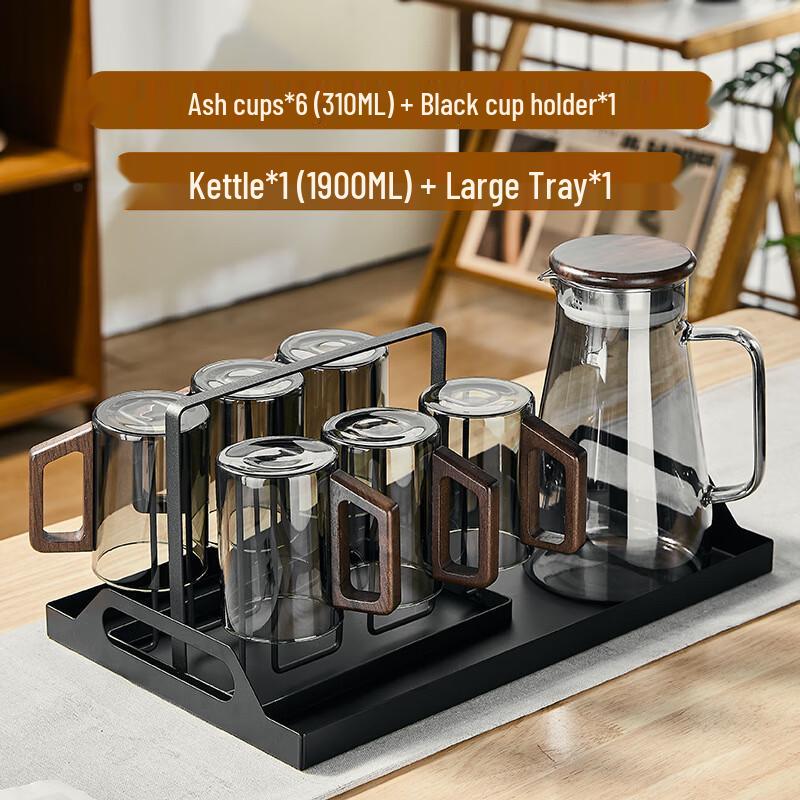 Changqi 9-Piece High Borosilicate Glass Drinkware Set with Kettle and Cups