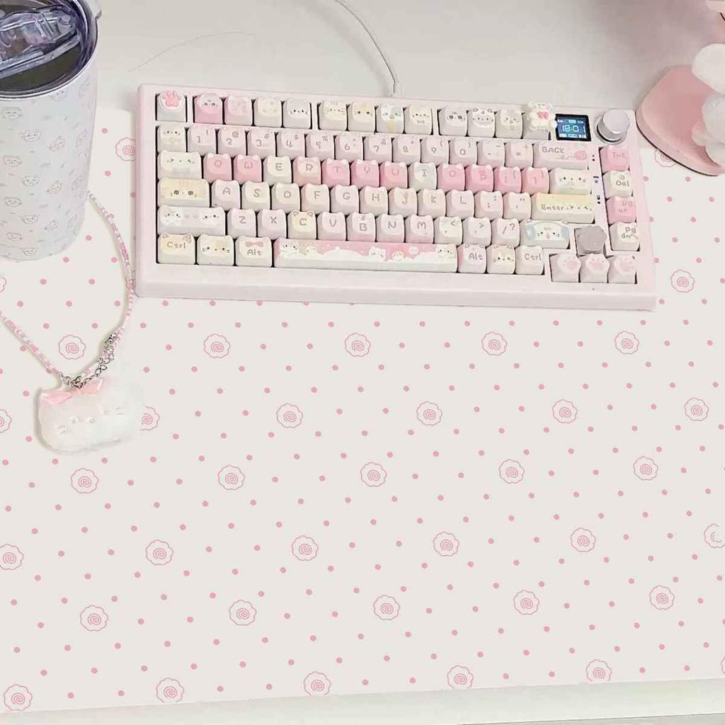 Original Pink Girl Mouse Pad PU Leather Waterproof Anti-slip Office Study Desk Mat Large Size Computer Keyboard Pad Placemats