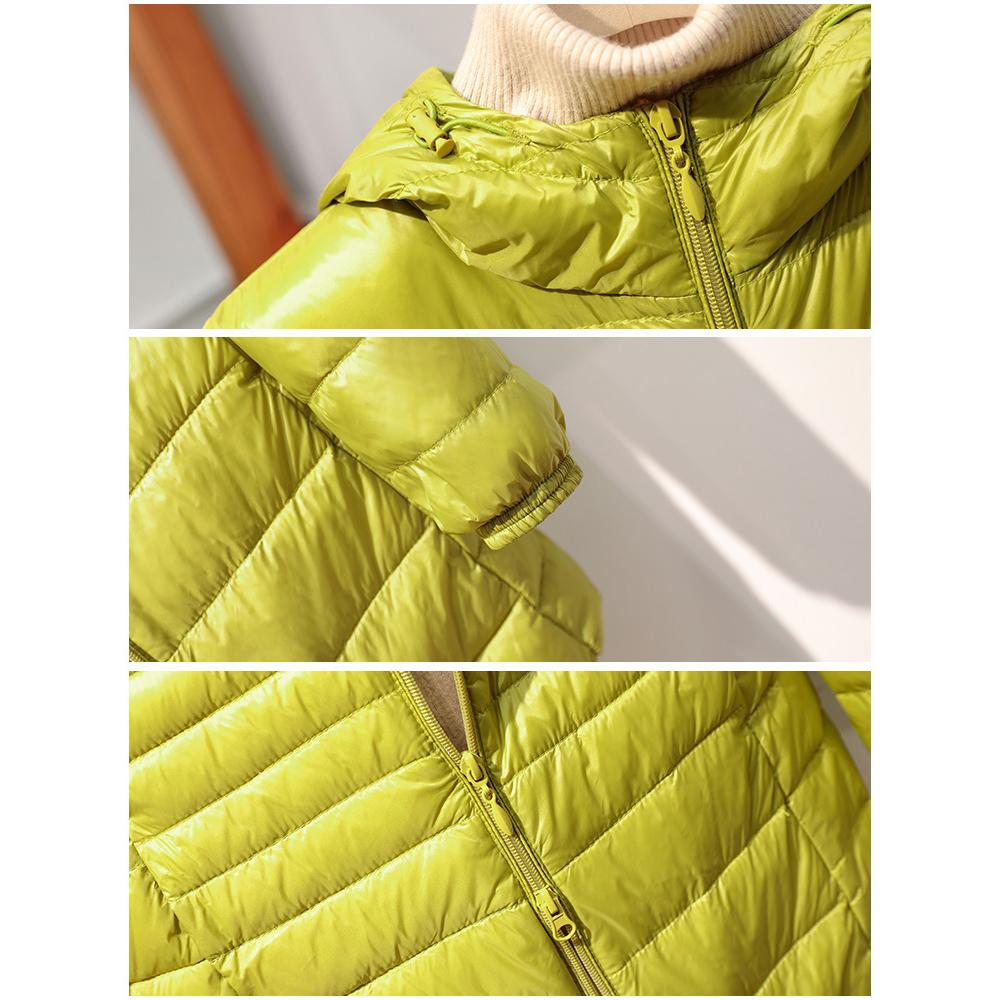 Female Long Warm Down Coat with Portable Storage Bag Women Light Down Jacket Ladies Overcoats Hip-Length High Street