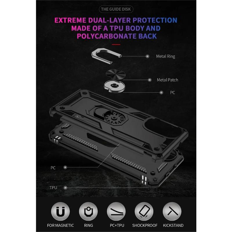 For Motorola Moto G52 Case Luxury Armor Shockproof Phone Cases For Moto G 52 MotoG52 Car Magnetic Ring Holder Back Cover