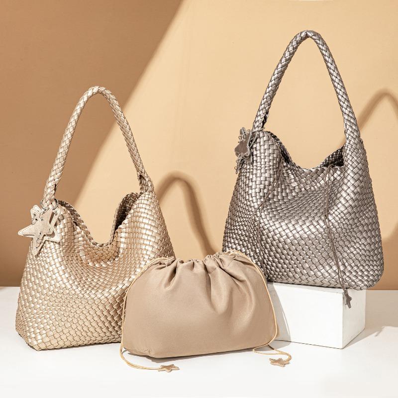 Premium Hand-woven Bag Large Pu Material Large Capacity Mother and Child Tote Bag Underarm Bag