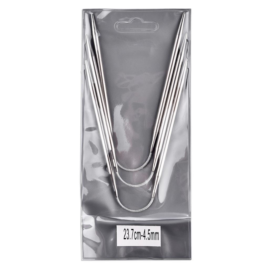 Circular Knit Needles 3pcs Knitting Metal Cable Circular Knitting Needles Set Knitting For Babies Sleeves Socks Accessories