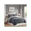 Couette polaire microfibre doublé sherpa 180x260 cm BICOLORE gris, par Soleil d'ocre