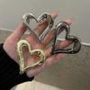 1pc Advanced metal heart-shaped hair clip, shark clip at the back of the head, simple grip clip, new clip headwear