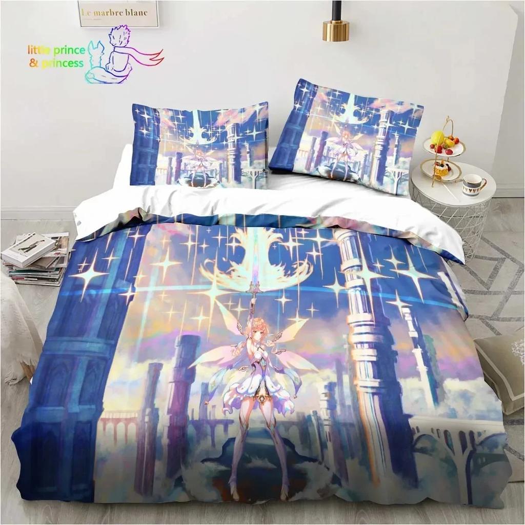 Genshin Impact Anime Bedding Set 3D Printed Suitable For Bedroom Duvet Cover Set With Pillowcases Kids Home Textile