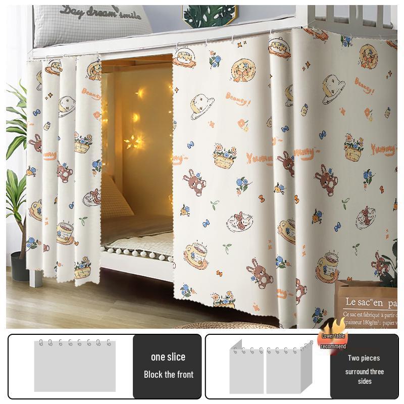 Bright Sun Blackout Dorm Bed Curtains for Students (Upper/Lower Bunk)