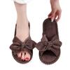 Girl cotton slippers bow home plush slippers indoor fluffy women fluffy