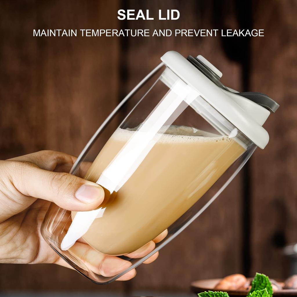 Doppelwandige Isoliergläser Kaffeetasse mit Silikondeckel, Hohes Borosilikatglas Kaffeetasse Tragbar 250/350/450ml Latte Tassen