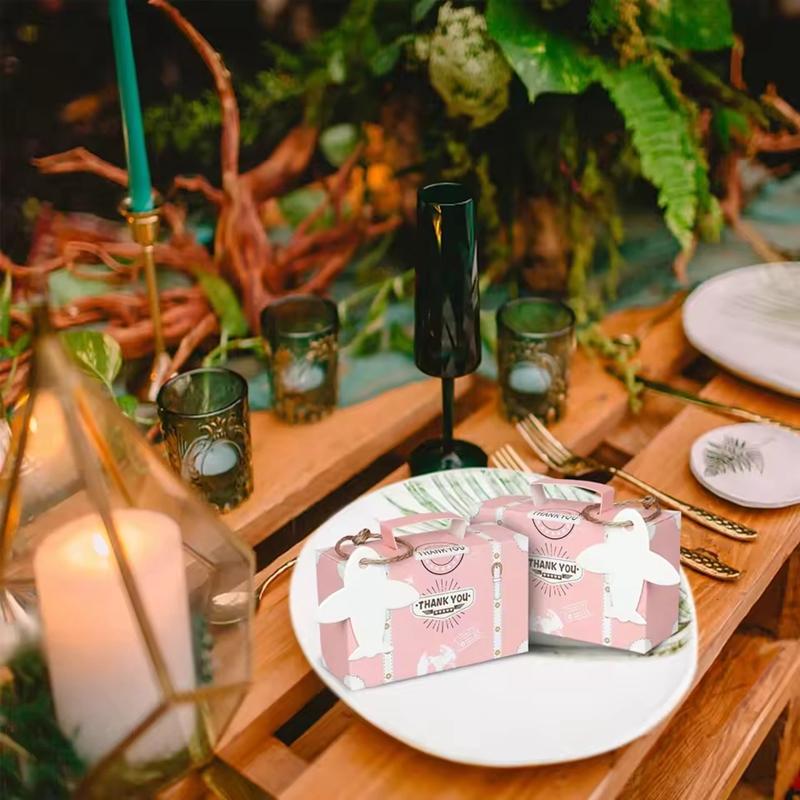 10/30Pcs Thank You Suitcase Gift Box Baby Shower Candy Chocolate Packaging Box Kids Bithday Party Supplies Travel Wedding Favors